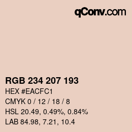Code couleur: RGB 234 207 193 | qconv.com