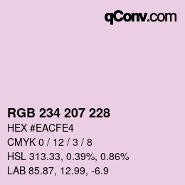 Farbcode: RGB 234 207 228 | qconv.com