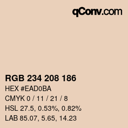 Código de color: RGB 234 208 186 | qconv.com