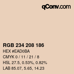 颜色代码: RGB 234 208 186 | qconv.com