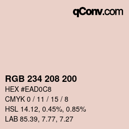 Color code: RGB 234 208 200 | qconv.com