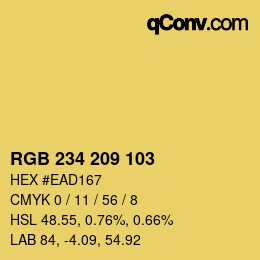 Color code: RGB 234 209 103 | qconv.com