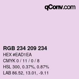 Color code: RGB 234 209 234 | qconv.com