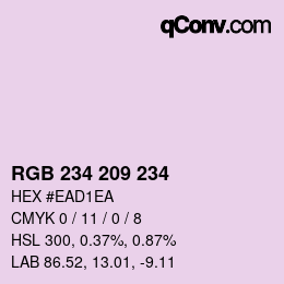 颜色代码: RGB 234 209 234 | qconv.com