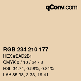 カラーコード: RGB 234 210 177 | qconv.com