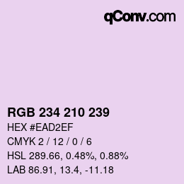 Color code: RGB 234 210 239 | qconv.com