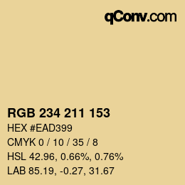 Color code: RGB 234 211 153 | qconv.com