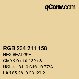 Color code: RGB 234 211 158 | qconv.com
