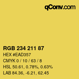颜色代码: RGB 234 211 87 | qconv.com