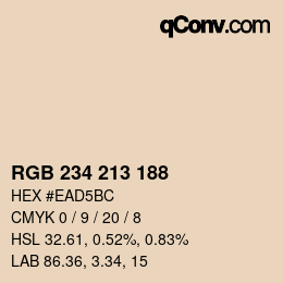 カラーコード: RGB 234 213 188 | qconv.com