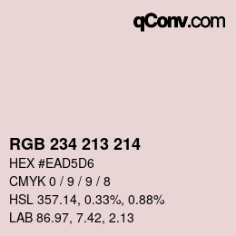 颜色代码: RGB 234 213 214 | qconv.com