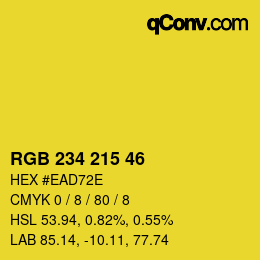 颜色代码: RGB 234 215 46 | qconv.com