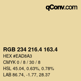 カラーコード: RGB 234 216.4 163.4 | qconv.com