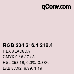 カラーコード: RGB 234 216.4 218.4 | qconv.com