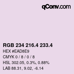 カラーコード: RGB 234 216.4 233.4 | qconv.com