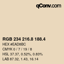 カラーコード: RGB 234 216.8 188.4 | qconv.com