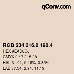 カラーコード: RGB 234 216.8 198.4 | qconv.com