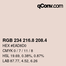 カラーコード: RGB 234 216.8 208.4 | qconv.com