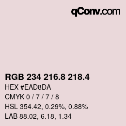 カラーコード: RGB 234 216.8 218.4 | qconv.com