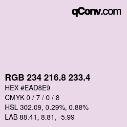 カラーコード: RGB 234 216.8 233.4 | qconv.com