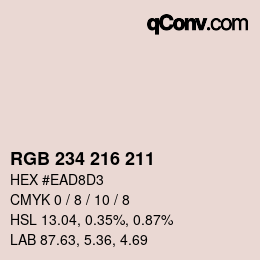 Farbcode: RGB 234 216 211 | qconv.com