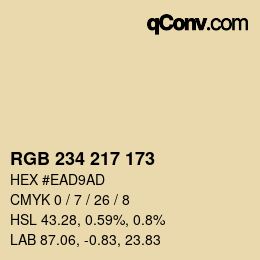 カラーコード: RGB 234 217 173 | qconv.com