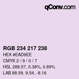 颜色代码: RGB 234 217 238 | qconv.com