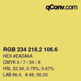 カラーコード: RGB 234 218.2 106.6 | qconv.com
