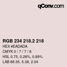 Color code: RGB 234 218.2 218 | qconv.com