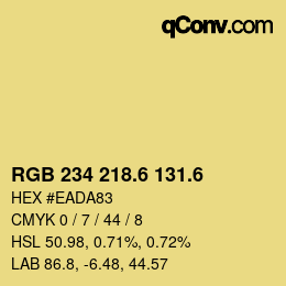 カラーコード: RGB 234 218.6 131.6 | qconv.com