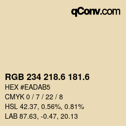 カラーコード: RGB 234 218.6 181.6 | qconv.com