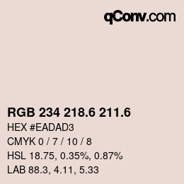 カラーコード: RGB 234 218.6 211.6 | qconv.com