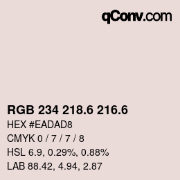 カラーコード: RGB 234 218.6 216.6 | qconv.com