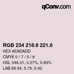 カラーコード: RGB 234 218.6 221.6 | qconv.com