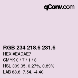 カラーコード: RGB 234 218.6 231.6 | qconv.com