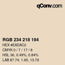 カラーコード: RGB 234 218 194 | qconv.com