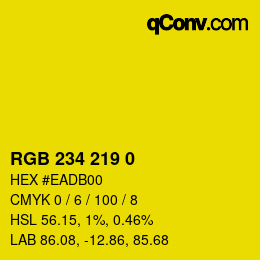 Farbcode: RGB 234 219 0 | qconv.com