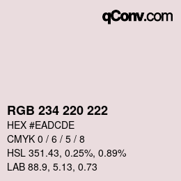 カラーコード: RGB 234 220 222 | qconv.com