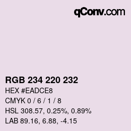 カラーコード: RGB 234 220 232 | qconv.com