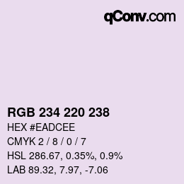 颜色代码: RGB 234 220 238 | qconv.com