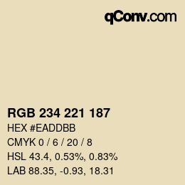 Code couleur: RGB 234 221 187 | qconv.com