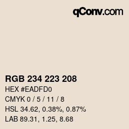 カラーコード: RGB 234 223 208 | qconv.com