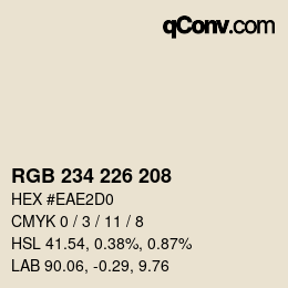 Farbcode: RGB 234 226 208 | qconv.com