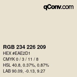 Código de color: RGB 234 226 209 | qconv.com