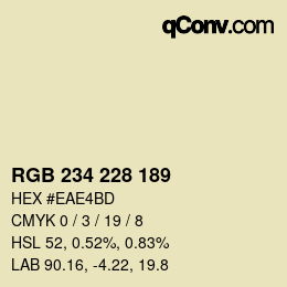 カラーコード: RGB 234 228 189 | qconv.com