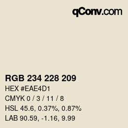 Código de color: RGB 234 228 209 | qconv.com