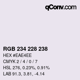 Código de color: RGB 234 228 238 | qconv.com