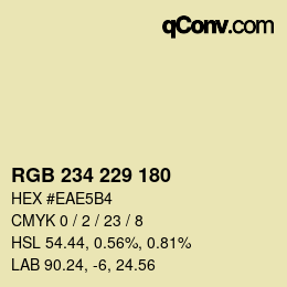 颜色代码: RGB 234 229 180 | qconv.com