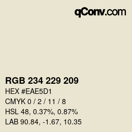 カラーコード: RGB 234 229 209 | qconv.com