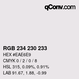 Color code: RGB 234 230 233 | qconv.com